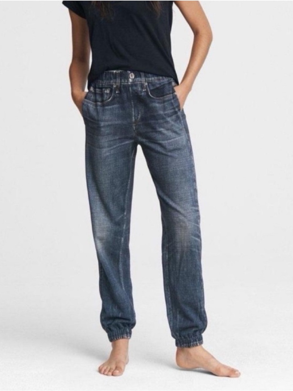 Rag & Bone Miramar Jogger Pants Sweatpant Jeans Blue Medium